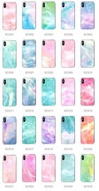 Luxury fashion waterproof marble case for iphone tempered glass phone cases back cover with OEM patterns and logo